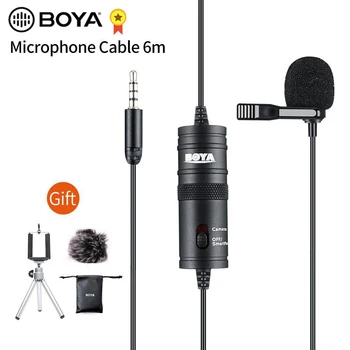 

BOYA BY-M1 3.5mm Audio Video Record Lavalier Lapel Clip Microphone for iPhone Android Mac Vlog Mic for DSLR Camcorder Recorder