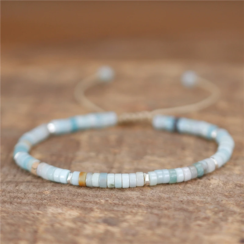 Simple Yoga Bohemia Natural Stone Beads Adjustable Bracelet Stretch Tibetan Gemstones Dainty Bracelets for Women Dropshipping