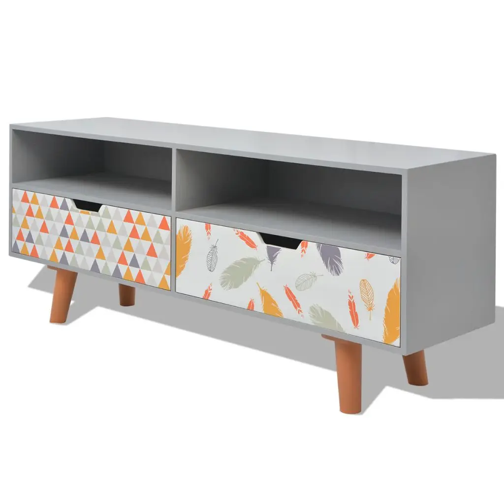 

Mordern Tv Stand Table Living Room Furniture VidaXL TV Cabinet Storage Side Table Made of MDF Stable Elegant 120x30x50Cm Gray