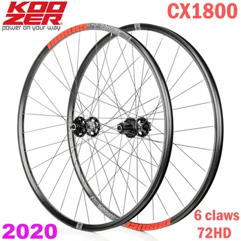 

2020 NEW KOOZER CX1800 Road Bike Disc Brake Wheelset 4 Bearing 72 Ring 700C Bicycle Wheels Rim 28Hole 1820g