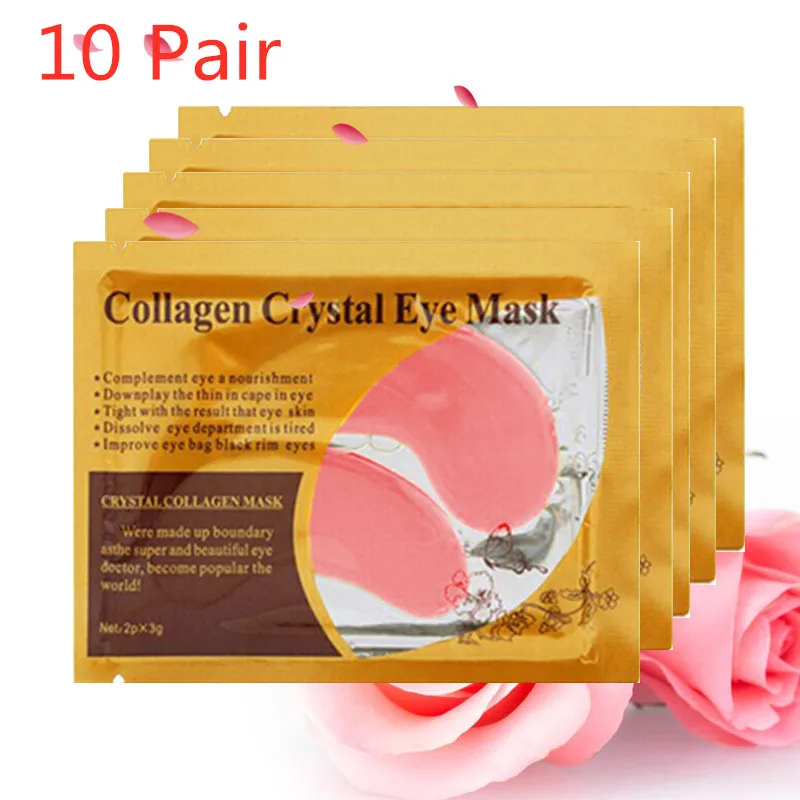 10pair 10/5/2 пары Crystal коллагеновая маска для глаз 24K Gold Eye патчи для ухода лечение темных кругов возле глаз, удаляйте гель эффектом против морщин TSLM2 - Цвет: 10pair