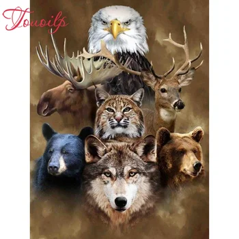 

5D DIY square&Round Wolf deer black bear eagle 5d Diamond Painting Needlework Embroidery Rhinestone Cross Stitch Room Decoration
