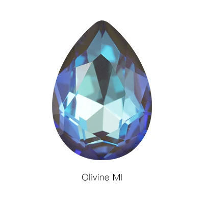 Olivine MI 12 цветов микс мокко флуоресцентные каплевидные K9 стеклянные стразы россыпью Piontback стразы клей для страз на одежду ювелирные изделия аксессуары - Цвет: Olivine MI