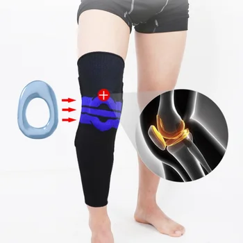

Silicone Knee Protector 3D Knitted Spring Support fitness compression Knee Sleeves Sports Knees Guard Protector `