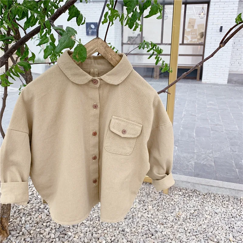 Fashion Baby Girl Boy Shirt Cotton Infant Toddler Child Blouse Thick Loose Outwear Spring Autumn Baby Casual Clothes 1-7Y