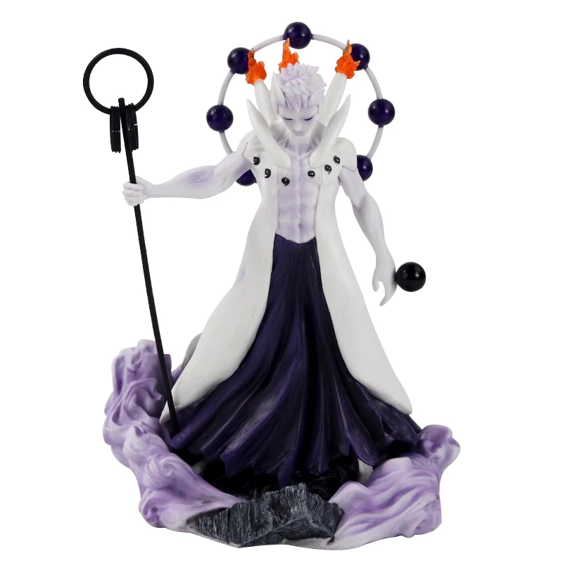 27cm Anime Naruto Shippuden Action Figure Madara Uchiha Obito Rikudou Sennin Mode With Weapon Collectible Model Toy gifts