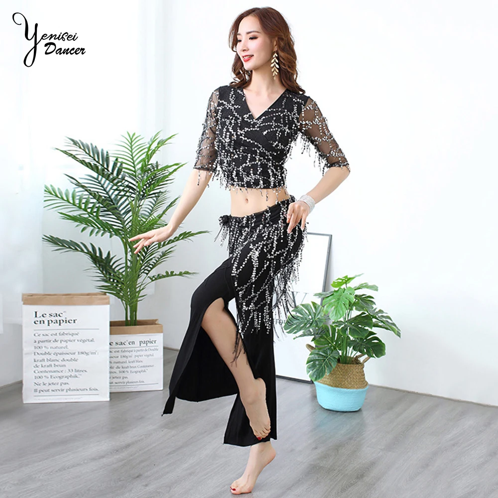 Женский костюм для танца живота эластичная сетчатая блестящая набедренная юбка