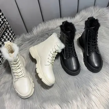 

Feminino Winter Platform Increase Ankle Shoes Women Plush Snow Boots Warm Round Head Casual Sneakers Female Snow Boots