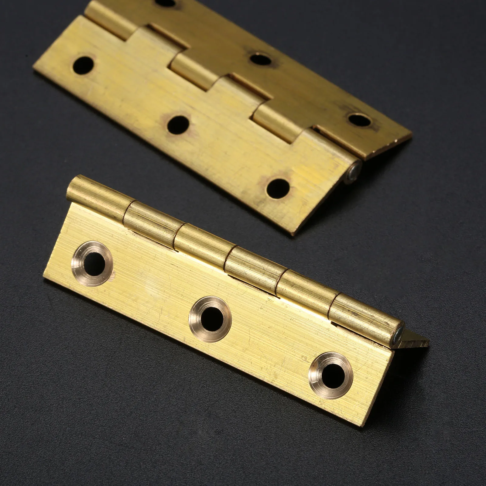2x Brass Hinge Decor Door Hinges Wooden Gift Jewelry Box Hinges Gold Color Vintage