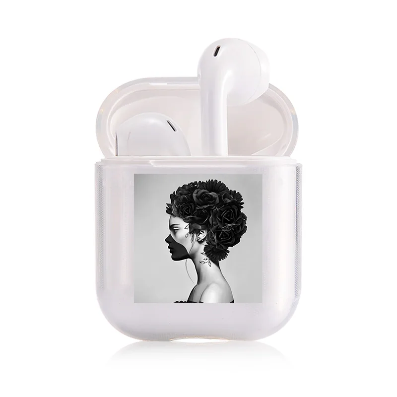 I301611 Чехол для AirPods 2 1, чехол, цветок, беспроводные Bluetooth наушники, прозрачный силиконовый мягкий чехол на Air Pods, Apple Funda Capa - Цвет: I301611