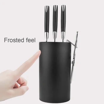 

Home Restaurant Free Standing Knives Block Round Kitchen Accessory Cutlery Storage Mildewproof Safe Detachable Scissor Holder