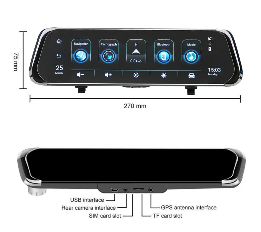 4G 1" HD 1080P зеркало заднего вида Автомобильный видеорегистратор gps навигатор wifi ADAS Dash Cam двойной объектив видеорегистратор с ночным видением Авто регистратор камера