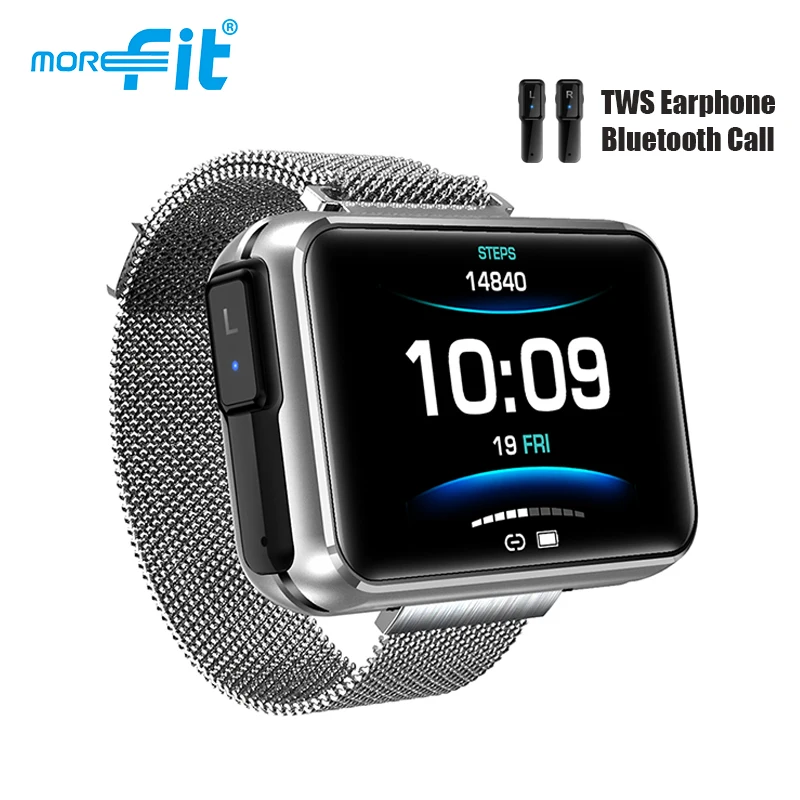 Morefit-reloj inteligente T91 para hombre, accesorio de pulsera resistente al agua con Bluetooth, llamadas, pronóstico del tiempo, control del ritmo cardíaco y de la presión sanguínea