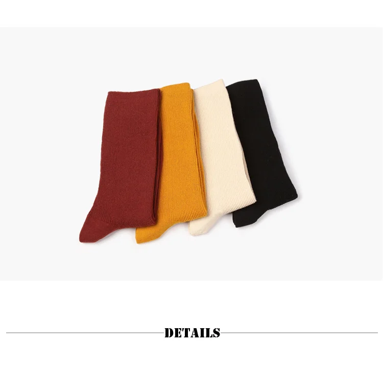CHAOZHU  Japanese Korea High School Girls High Socks Loose Solid Colors Double Needles Knitting Cotton Long Socks Women