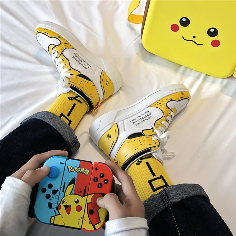 Обувь PIKACHU с покемонами; сезон осень-зима; классические повседневные ботинки наивысшего качества AJ Dragon Ball; женская и мужская обувь для костюмированной вечеринки в стиле аниме