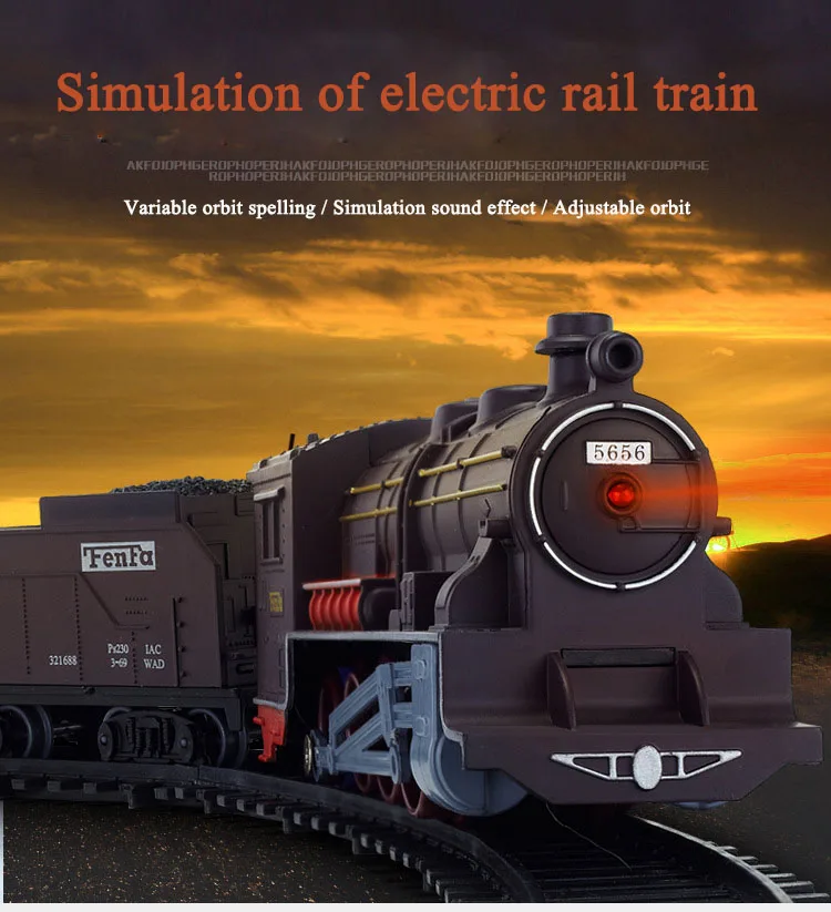 Trem de Luz Clássico Elétrica Conjunto Ferroviário Fenfa Moderno Montado Música Trem Carro Simulação Modelo Brinquedo 2 carro simulação modelo carro conjunto brinquedo