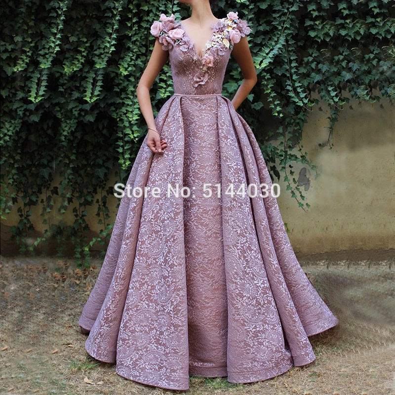 Двухкомпонентные длинные кружевные мусульманские Вечерние платья Robe De Soiree кафтаны фиолетовые сексуальные платья с v-образным вырезом для выпускного вечера турецкие вечерние платья из Саудовской Аравии