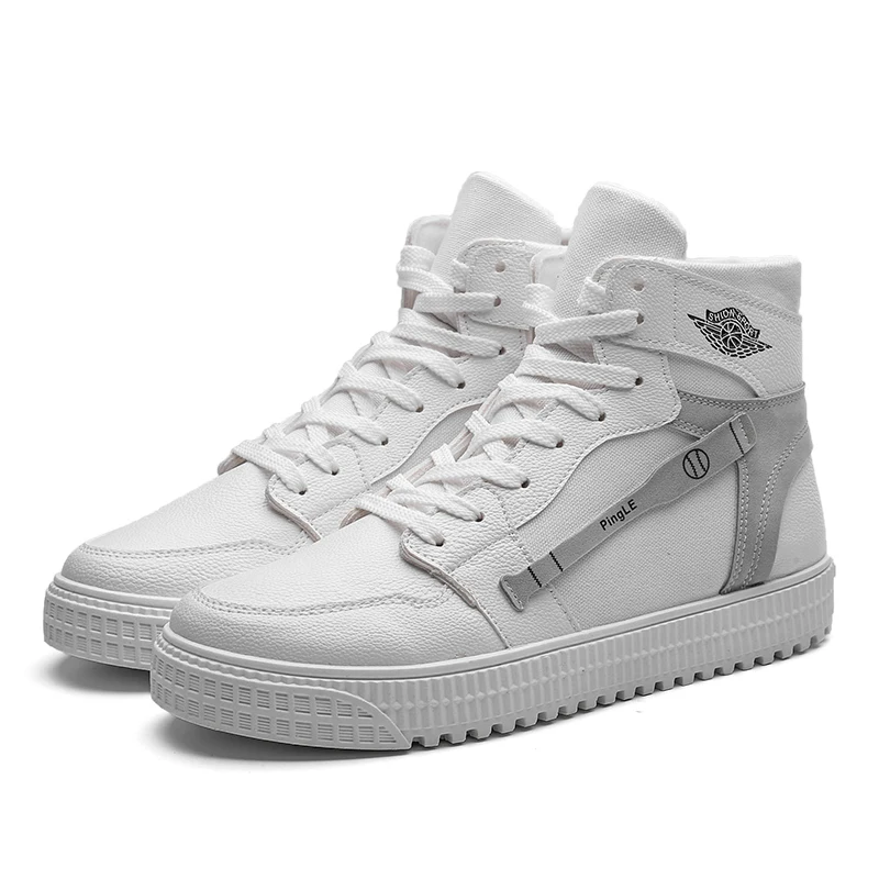 

2019 new Men wintershoes ankle boots fashion solid white boots man comfort shoes leather boots male high top sport shoes