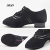 TOP Dance Shoes Latin Modern Men's Shoes Cowhide Two-point Sole Wear-resistant Oxford Cloth Upper Authentic Lace Up Ballroom 6