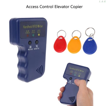 

Handheld 125KHz RFID Duplicator Copier Writer Programmer Reader + Keys EM4305 T5577 Rewritable ID Keyfobs Tags Card