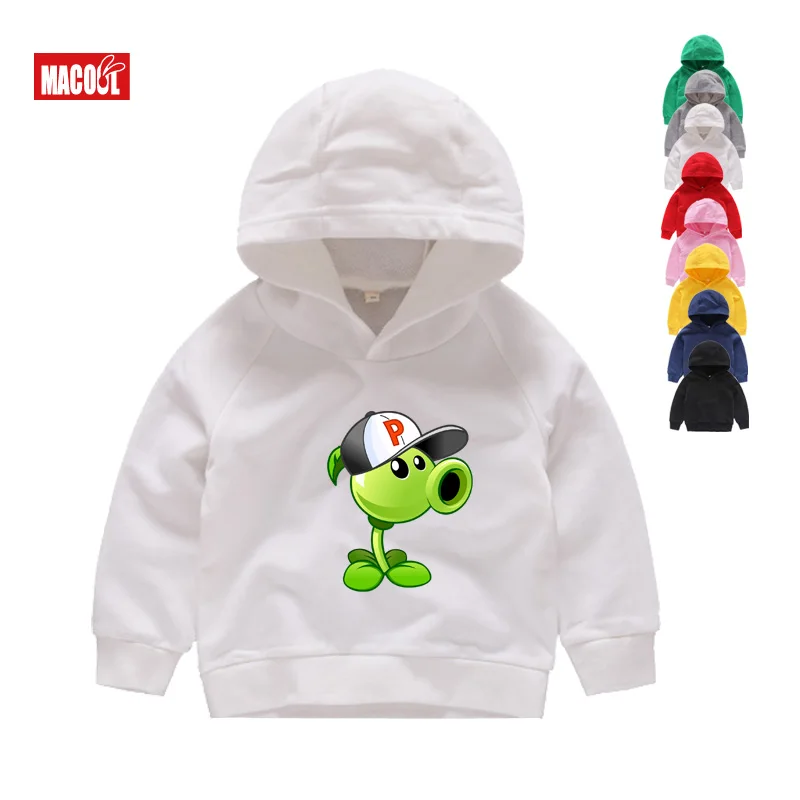 toddler boy hoodie Children Sweatshirts Plants Vs Zombies Funny Kids Cartoon Game Baby little Girl Casual winter Long sleeves - Цвет: Hoodies1