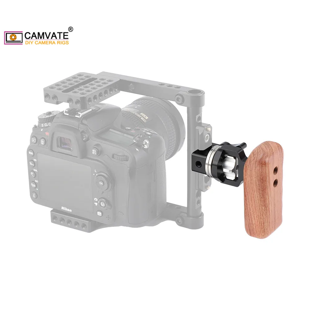 CAMVATE быстросъемная деревянная рукоятка с разъемом M6 ARRI и зажимом NATO для