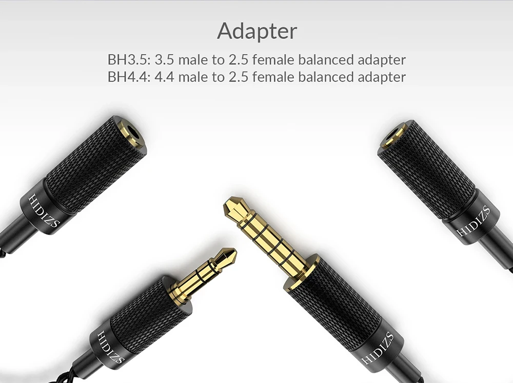 HIDIZS BH4.4 BH3.5 4,4/3,5 штекер 2,5 женский сбалансированный адаптер для 4,4/3,5 мм интерфейс аудио выход и 2,5 мм Интерфейс IEM