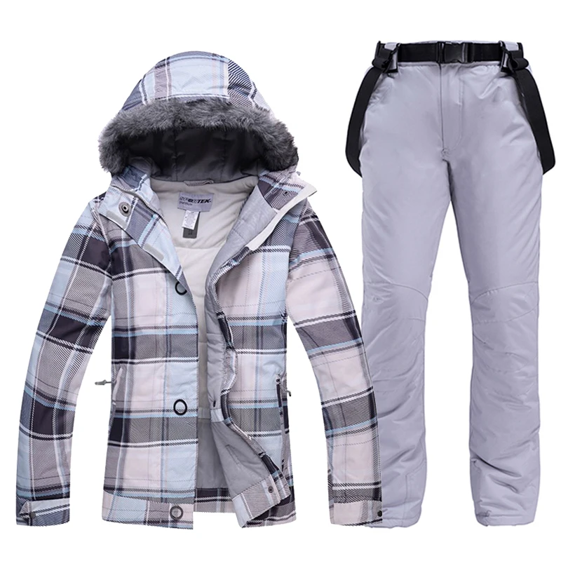 Более дешевая зимняя одежда женский лыжный костюм комплекты верхняя для