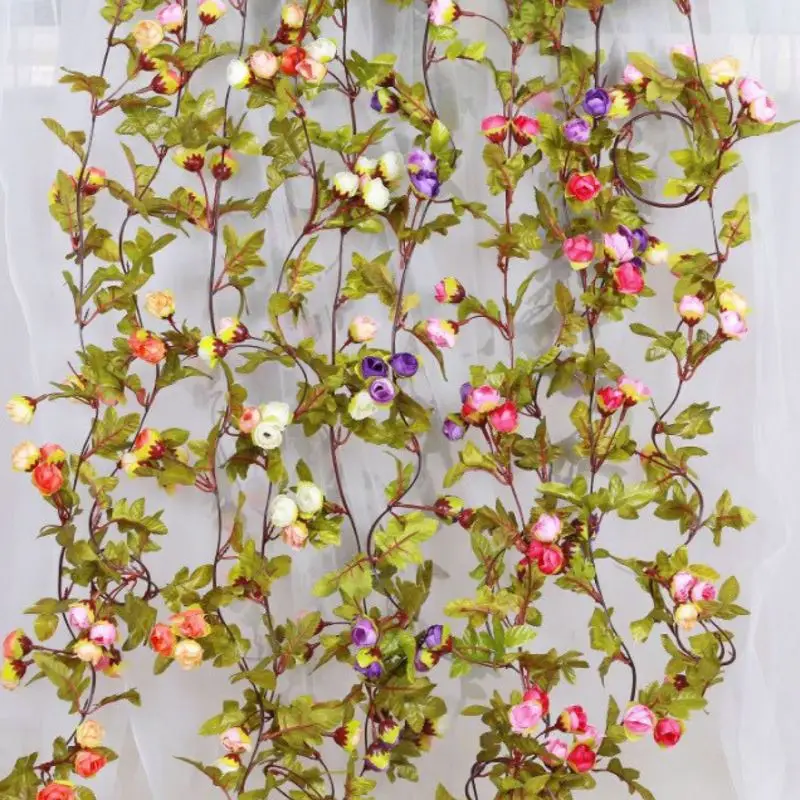 Home Silk Rose Artificial Vine Artificial Ivy Vine Roses Fake