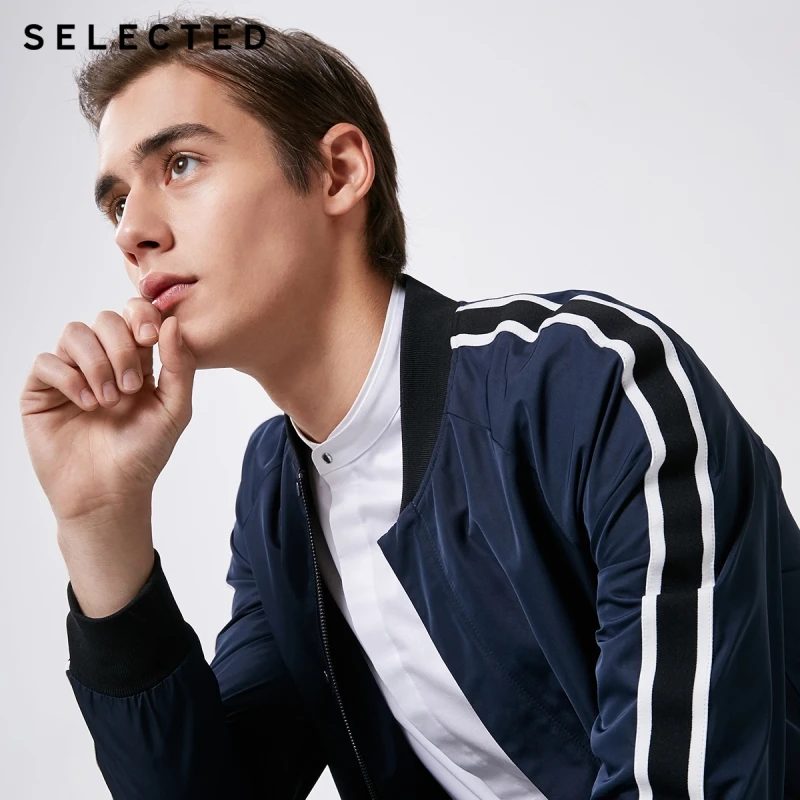 

SELECTED Spring trendy ribbon stitching baseball collar casual jacket S |4191OM519