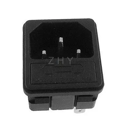 

250V 10A 3 Pins IEC 320 C14 Power Inlet Socket Receptacle w 5x23mm Fuse Holder