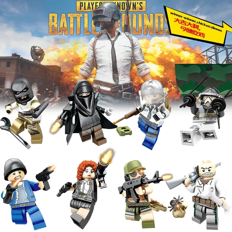 

80PCS /LOT SY685 Winner Winner Chicken Dinner Military Games action Figures Building Blocks Bricks Set Models Kids Toys Gifts