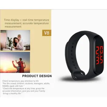

Smart Bracelet Thermometer Bangle Wristband Smartwatch Body Temperature Monitoring Intelligent Thermometer Bracelet Fastshipping