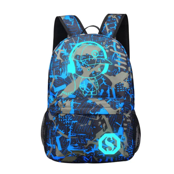 Водонепроницаемый светящийся рюкзак для ноутбука аниме, противоугонная школьная сумка с usb-портом для зарядки DTT88