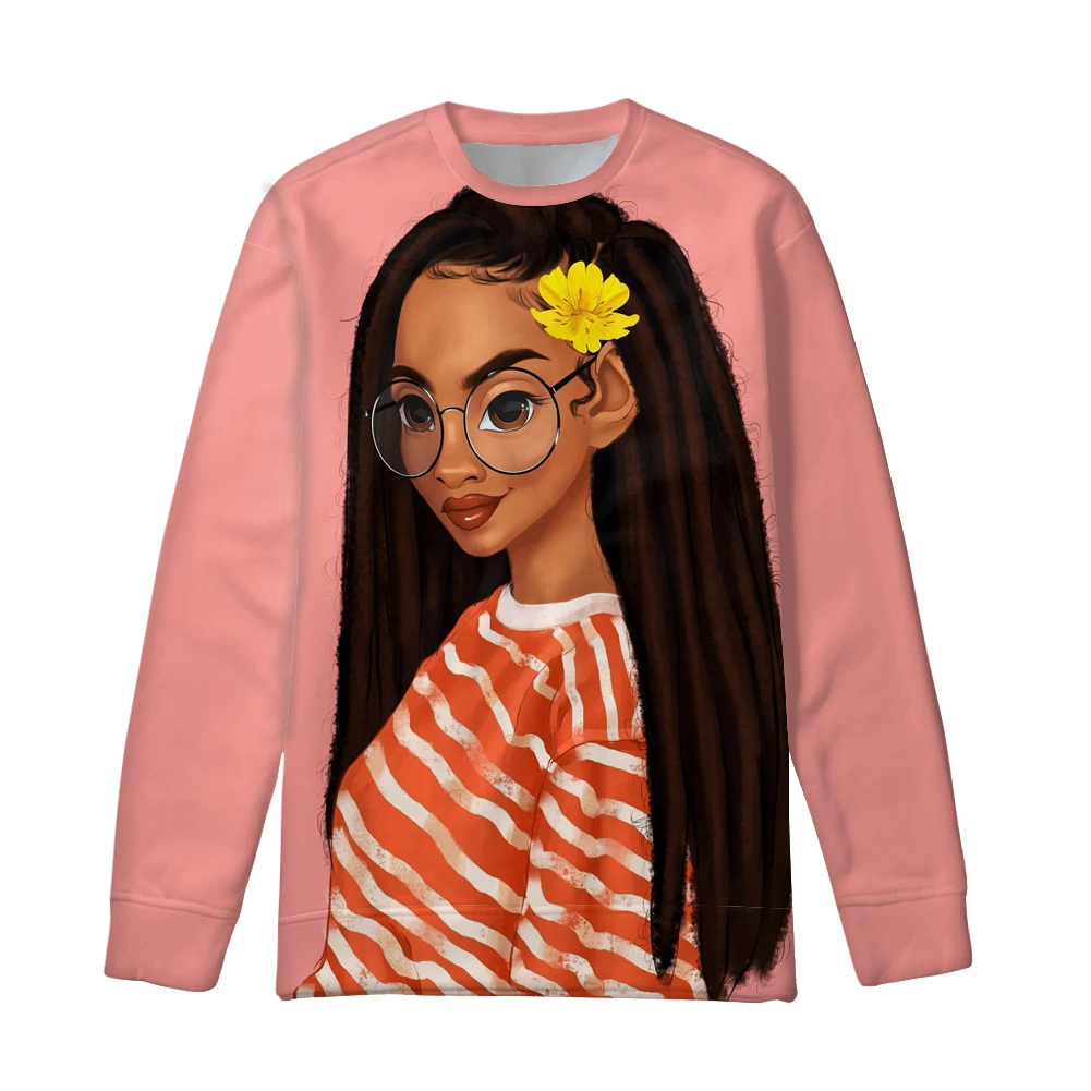 FORUDESIGNS/женские пуловеры для подростков Kawaii Толстовки черные для девочек Волшебная африканская толстовка с капюшоном Женская Осенняя тонкая Толстовка - Цвет: YQ4578Z73