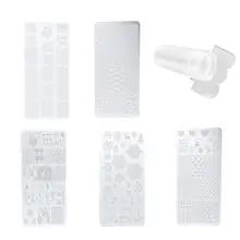 7 шт штампы трафареты для ногтей Рождество DIY Нержавеющая сталь Хэллоуин дизайн ногтей шаблоны пластины для ногтей со штамп и скребок