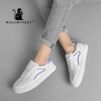 

Women Shoes White Flats 2020 Fashion Genuine Leather Non-slip Casual Bottom Female Comfortable Sneaker Shoes Women 912103