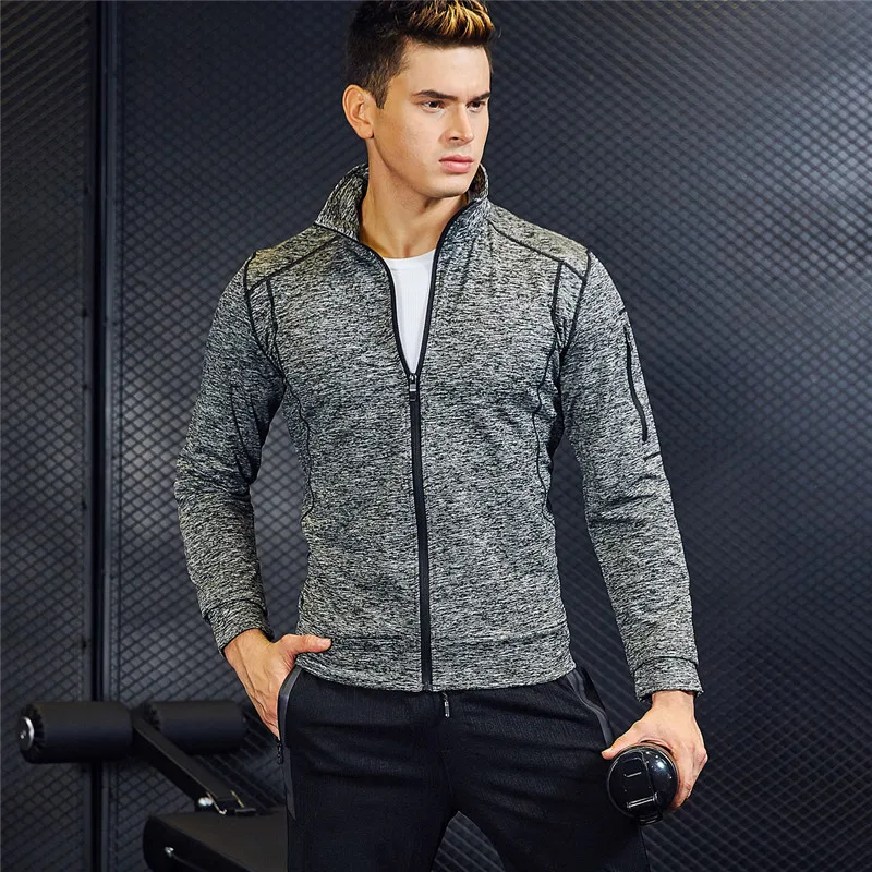 

Jogging Suits Coat Men's Fitness Suit Sports Quick-Dry Windproof Morning Run Gym Training Long-sleeved Upper Garment Spring And
