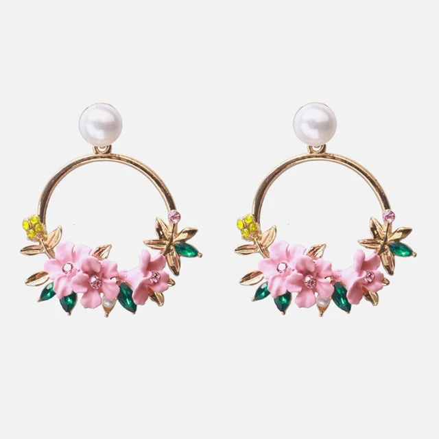 Ztech New Korea Fashion Pink Resin Beaded Drop Earrings For Women Girls ZA Wedding Jewelry 30 Designs Dangle Statement Bijoux E1971