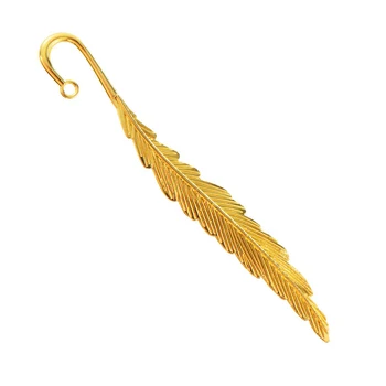 

10 Pcs Vintage Metal Feather Bookmarks Alloy Feather Shape Book Markers DU55
