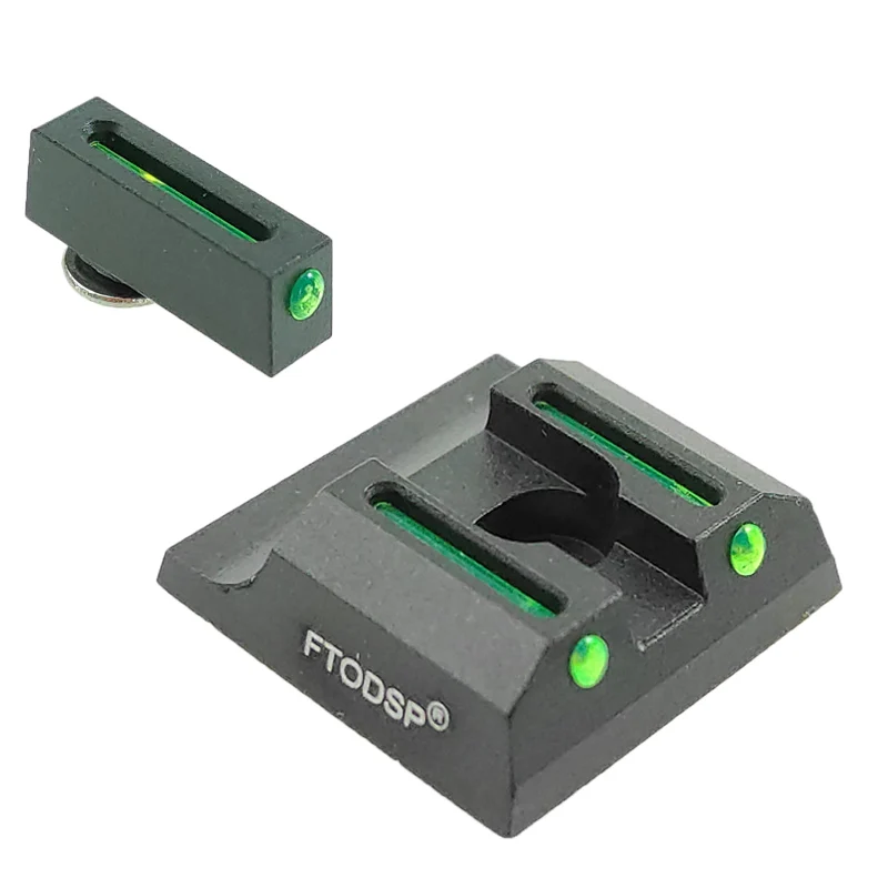 FTODSP Тактический волоконно-оптический 3-точечный передний и задний прицел для