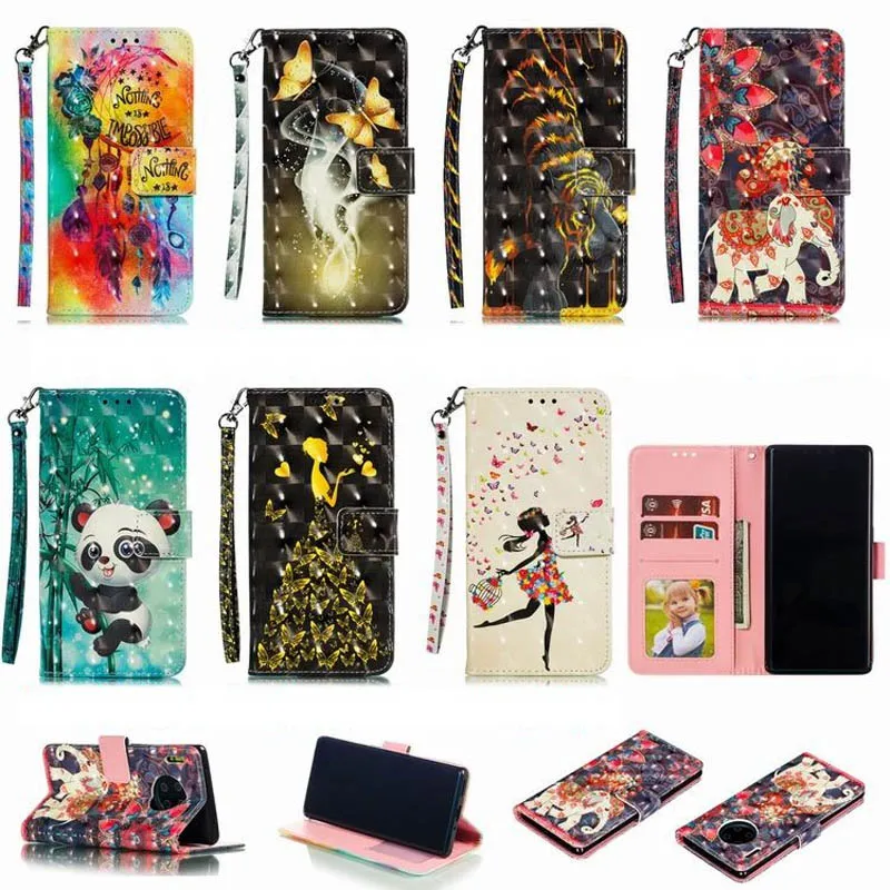 Animal Painted Leather Case For Huawei P30 P20 Mate 30 20 10 Pro Lite Honor 8A 8S Y5 Y6 2019 Y7 Prime Wallet Flip | Мобильные