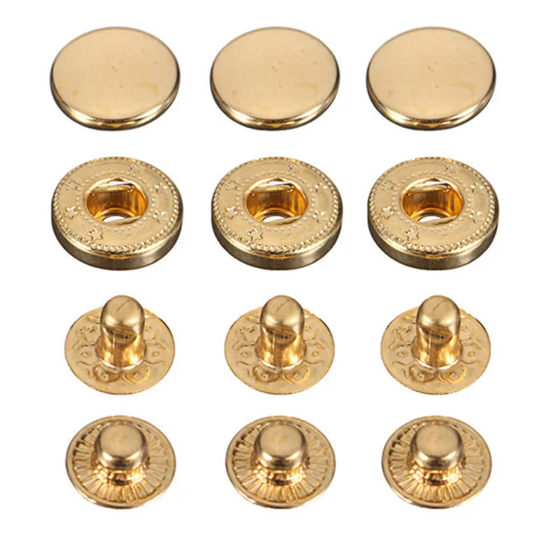 10 наборов металлических медных зажимов для кожаных изделий застежки шитья