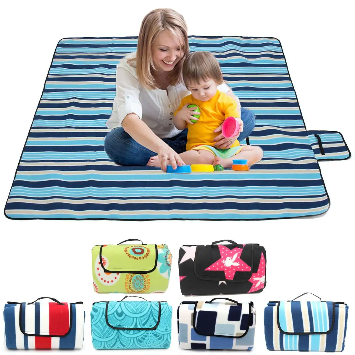 Billig 200x200CM Wasserdicht Faltung Picknick Matte Im Freien Camping Strand Feuchtigkeit beweis Decke Tragbare CampingMat Wandern BeachPad