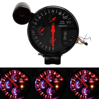 

5inch 4 in 1 12V Racing Car Tachometer Rpm Gauge Meter Water Temp Oil Temperature Oil Pressure Gauge Meter Shift Light Sensor