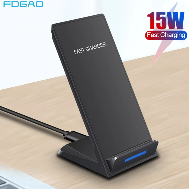 Беспроводное зарядное устройство DCAE 15 Вт подставка для iPhone SE 2 11 Pro Max XS XR X 8 USB C Qi