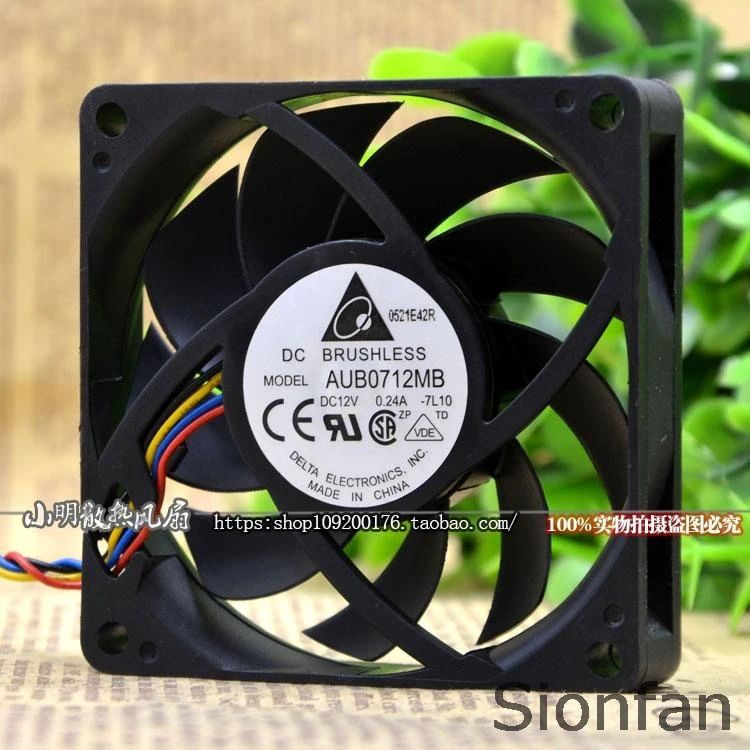 Для оригинального AMD Процессор вентилятор Дельта 7 см 4 pin PWM бесшумный AUB0712MB 0.24A