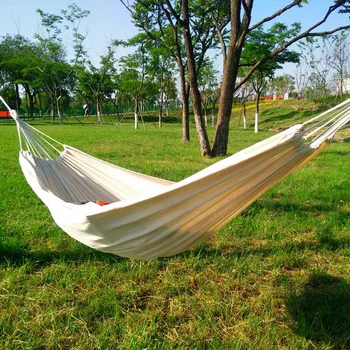 

6.5ft Brazilian Double Hammock 2 Person Canvas Cotton Hammock with Carrying Bag Perfect for Camping Patio Garden Porch Backyard
