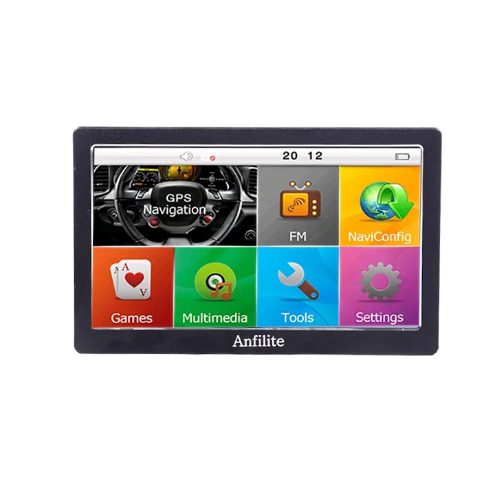 Anfilite " емкостный 256M 8G Bluetooth AVIN gps-навигатор для грузовика автомобильный gps-навигатор wince ce6.0 800MHZ FM Европа gps карта - Размер экрана, дюймов: 7"