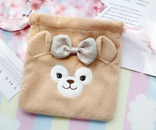 Мультяшный медведь Даффи друзья stellalou Rabbit Shelliemay косметичка Сумка для хранения на шнурке Косметичка-органайзер для девочек Подарки - Цвет: Бежевый